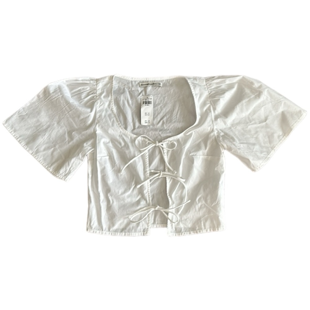 Abercrombie & Fitch White Tie Front Top New With tags Size XXS